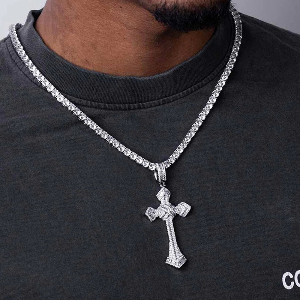 ice mode vvs랩 크로스팬던트 14k gold