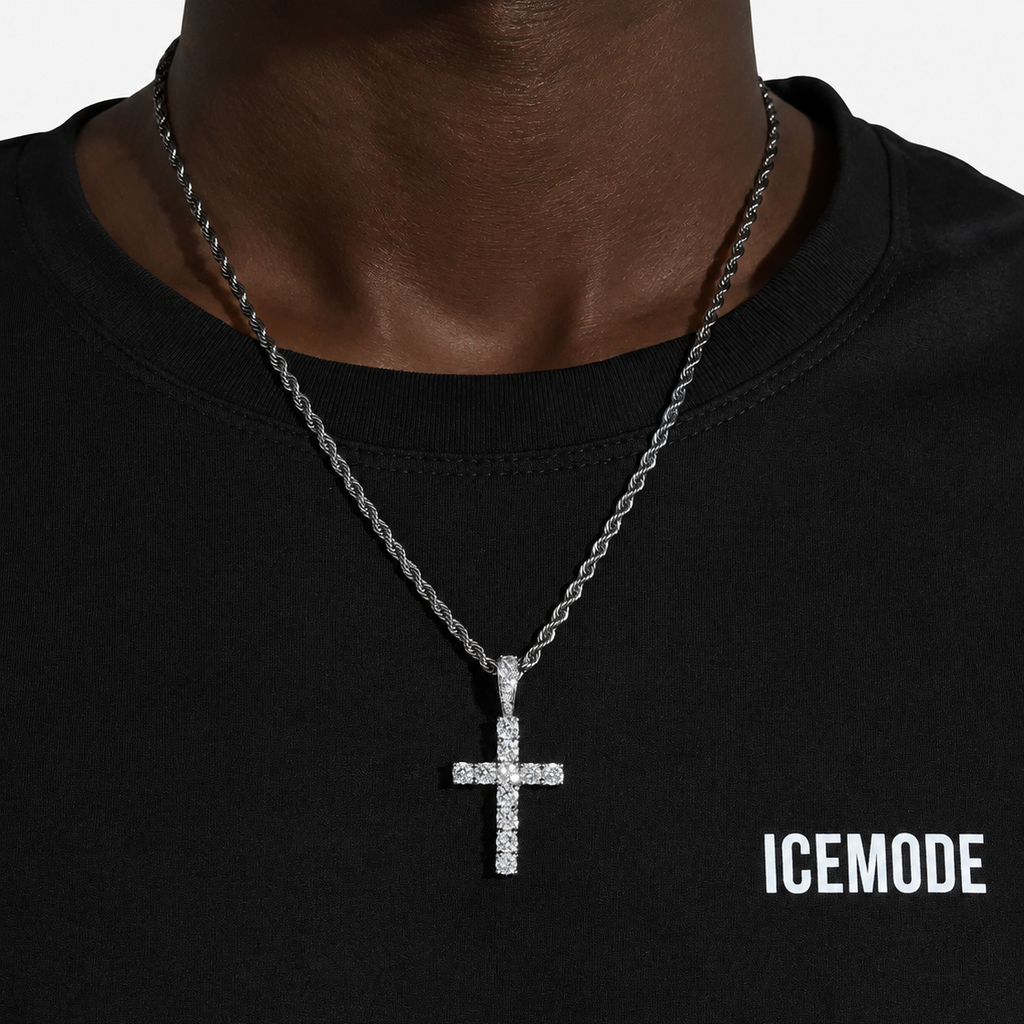 ice mode vvs크로스팬던트 14k gold
