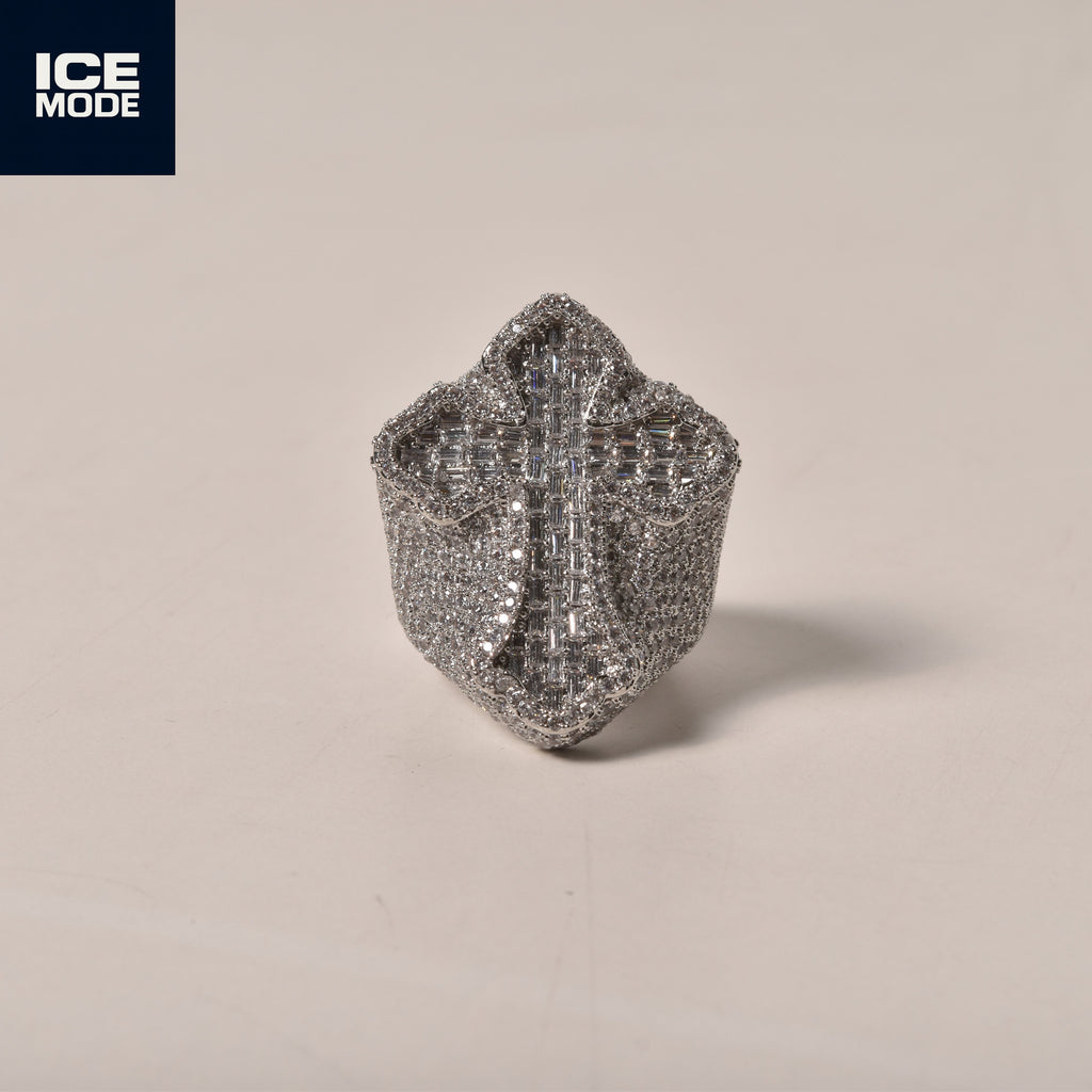 ice mode vvs크로스반지 14k gold