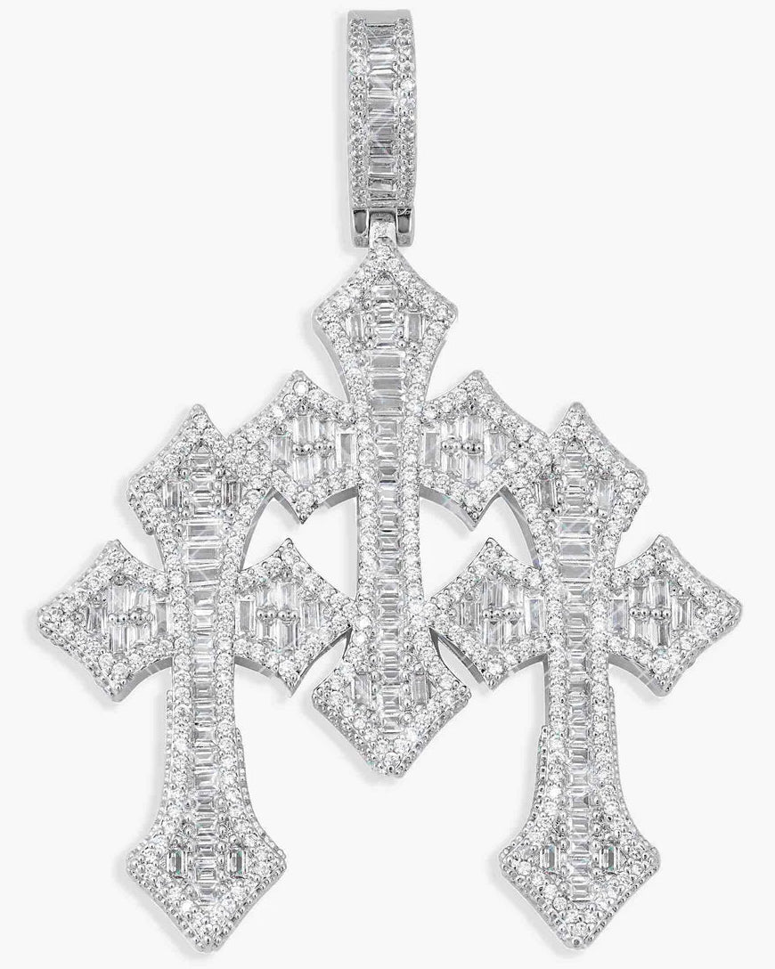 ice mode vvs트리플 크로스 팬던트 14k gold